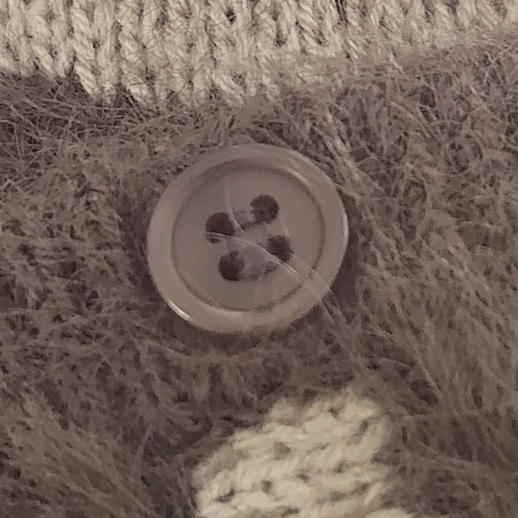 Beautiful Chocolate Brown &Tan Fuzzy Cardigan Sweater New - Picture 4 of 7